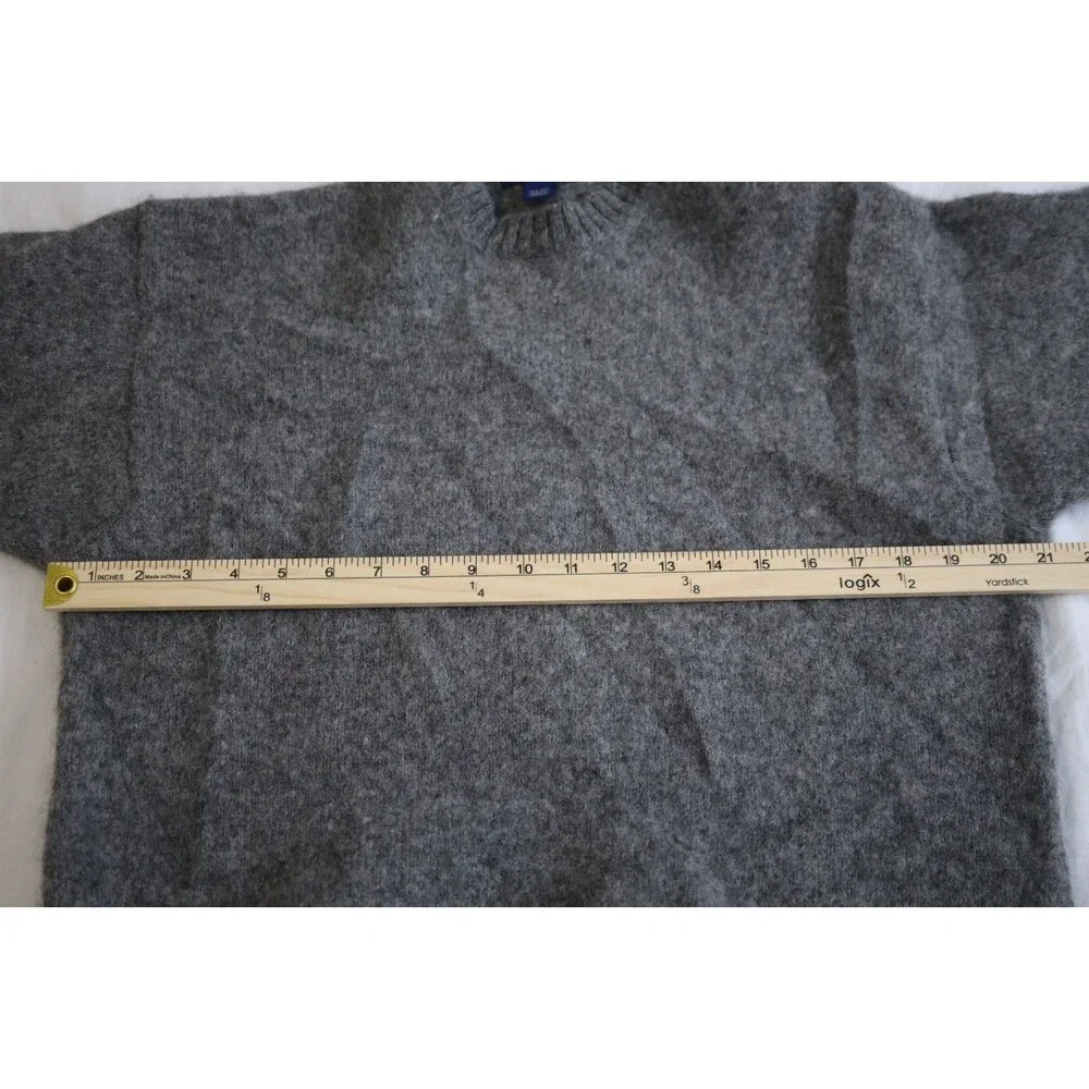 J.Crew Mens XL 100% Wool Gray Crewneck Sweater Heavy Knit Pullover